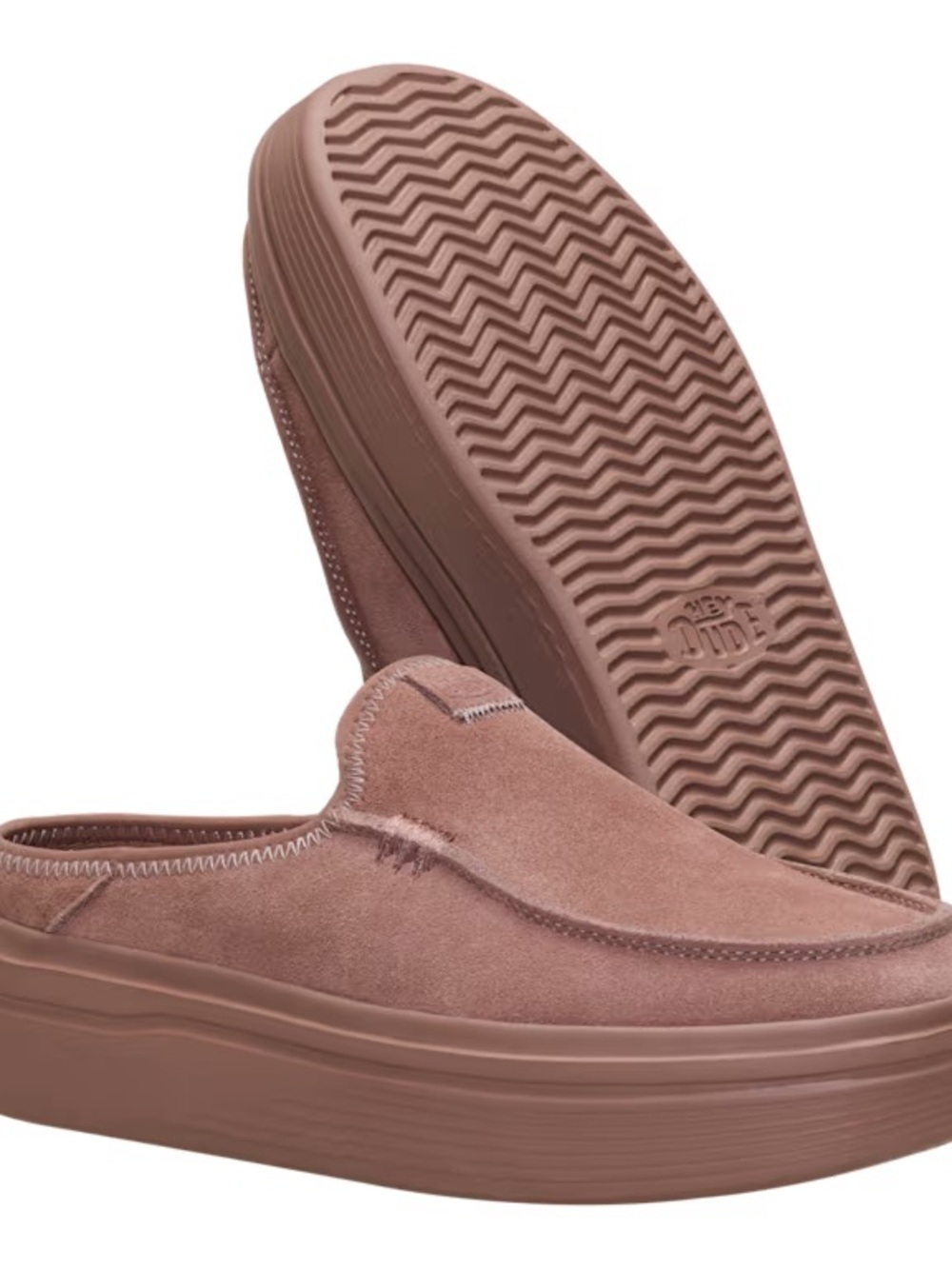 Hey Dude Size 8 Women's Slip-On Suede Austin Lift Classic Mules in Brown NEW